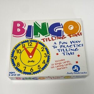Vintage 1998 Bingo Telling Time Game Judy/Instructo Learning Clock Bingo Ages 5+